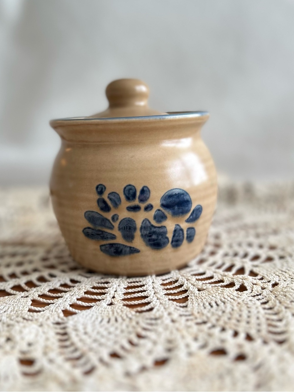 Pfaltzgraff Folk Art Sugar Bowl And Lid.